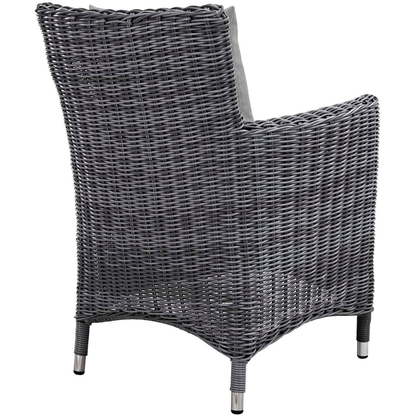 Modway Outlet Summon Dining Outdoor Patio Sunbrella? Armchair by Modway  Outdoor Furniture Furniture Canvas Gray - EEI-1935-GRY-GRY