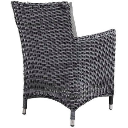 Modway Outlet Summon Dining Outdoor Patio Sunbrella? Armchair by Modway  Outdoor Furniture Furniture Canvas Gray - EEI-1935-GRY-GRY