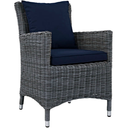 Modway Outlet Summon Dining Outdoor Patio Sunbrella? Armchair by Modway  Outdoor Furniture Furniture Canvas Navy - EEI-1935-GRY-NAV