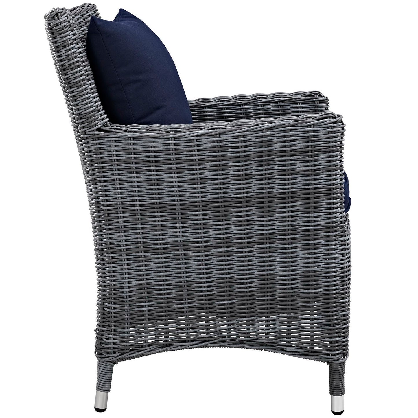 Modway Outlet Summon Dining Outdoor Patio Sunbrella? Armchair by Modway  Outdoor Furniture Furniture Canvas Navy - EEI-1935-GRY-NAV