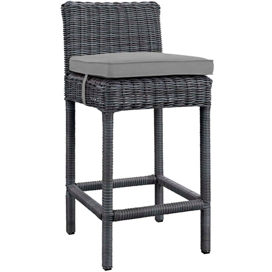 Modway Outlet Summon Outdoor Patio Sunbrella? Bar Stool by Modway  Outdoor Furniture Furniture Gray Gray - EEI-1960-GRY-GRY