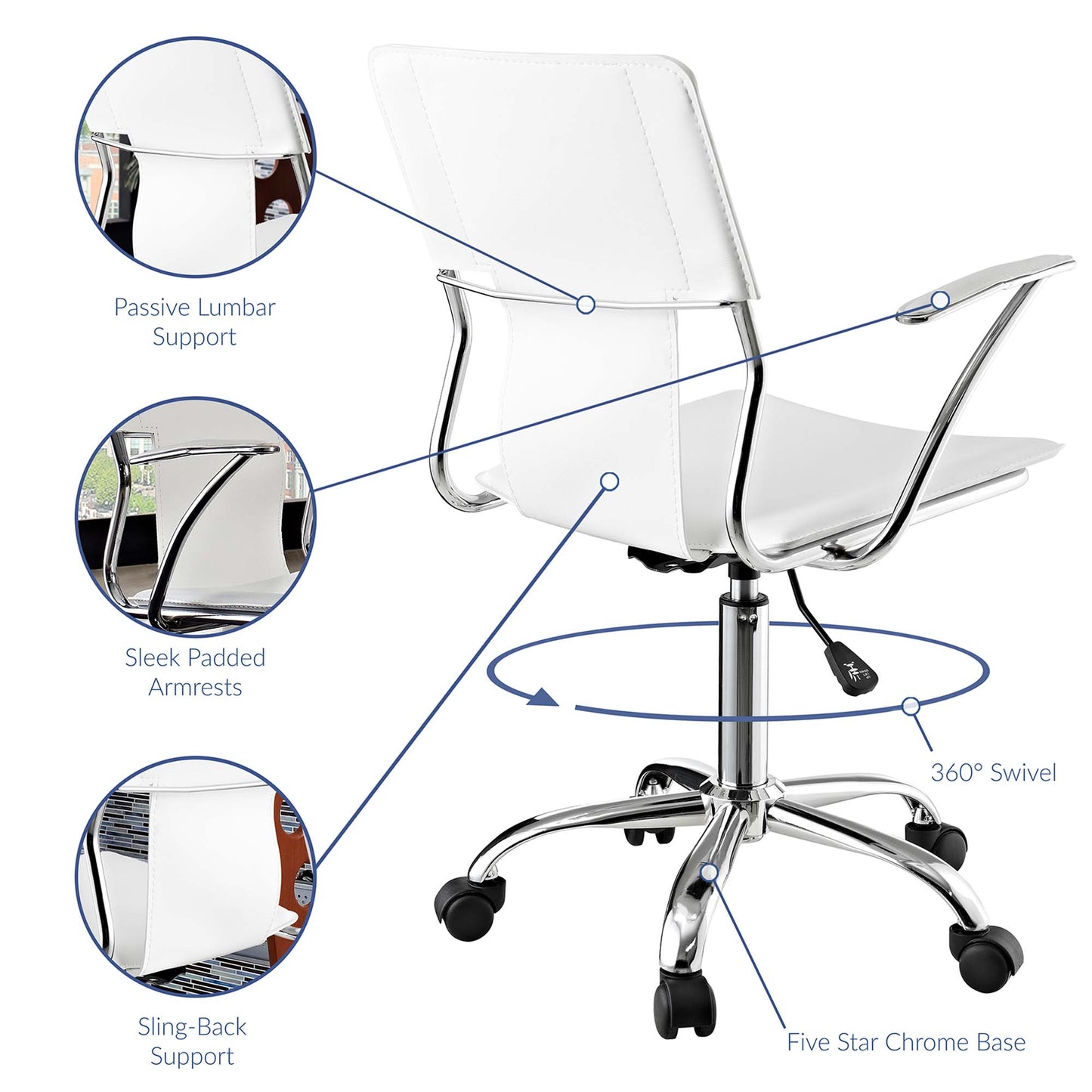 Modway Outlet Studio Office Chair by Modway  Office Furniture Furniture White - EEI-198-WHI