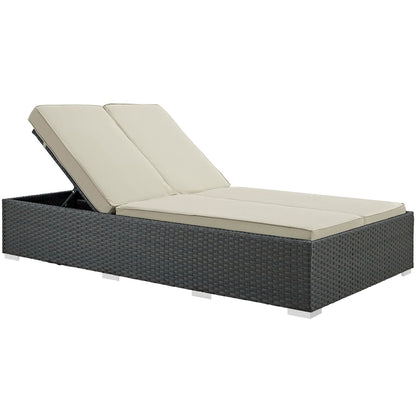 Modway Outlet Sojourn Outdoor Patio Sunbrella? Double Chaise by Modway  Outdoor Furniture Furniture Chocolate Beige - EEI-1983-CHC-BEI
