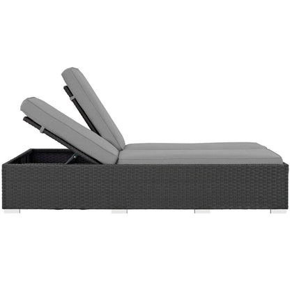 Modway Outlet Sojourn Outdoor Patio Sunbrella? Double Chaise by Modway  Outdoor Furniture Furniture Chocolate Gray - EEI-1983-CHC-GRY