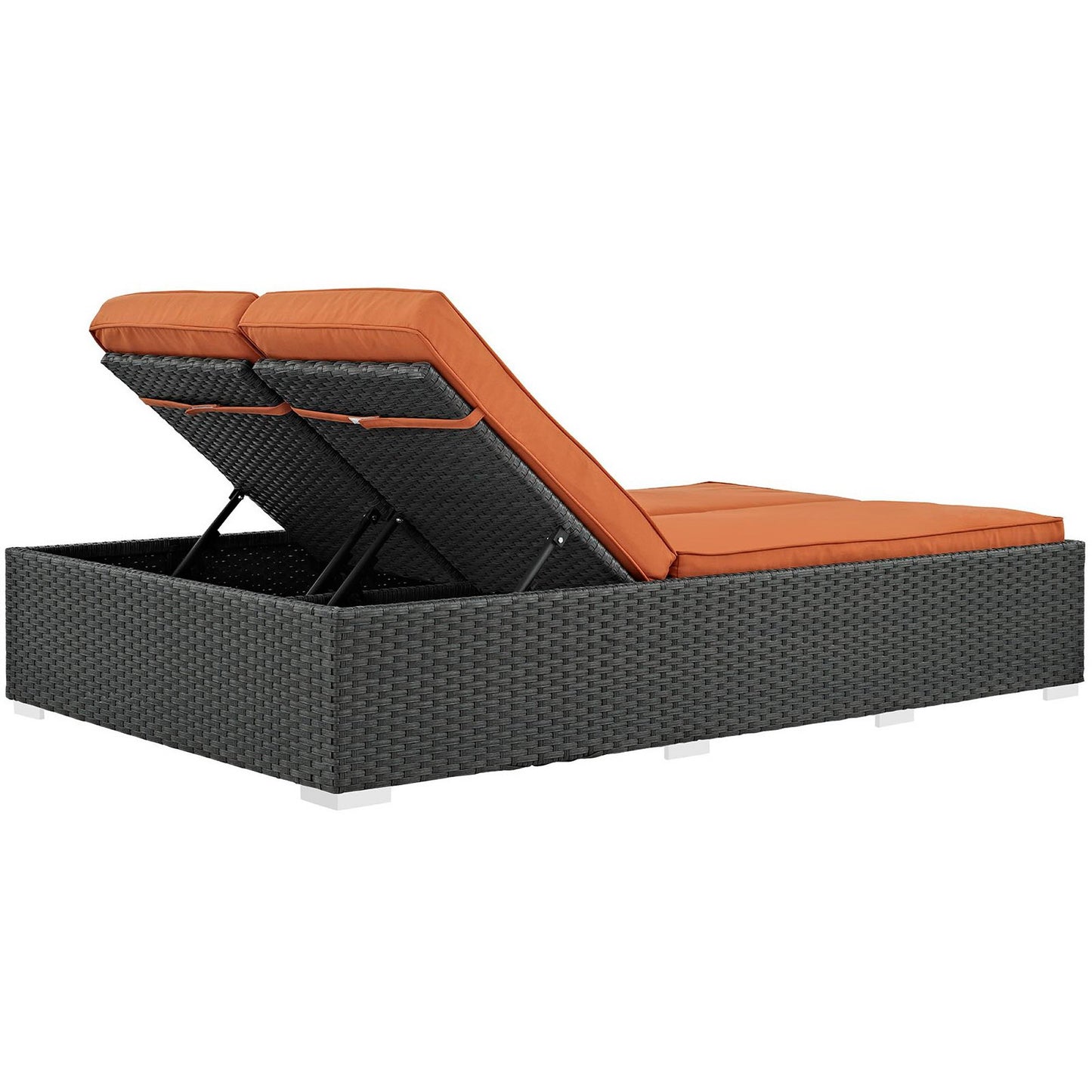 Modway Outlet Sojourn Outdoor Patio Sunbrella? Double Chaise by Modway  Outdoor Furniture Furniture Chocolate Tuscan - EEI-1983-CHC-TUS