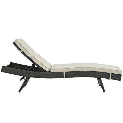 Modway Outlet Sojourn Outdoor Patio Sunbrella? Chaise by Modway  Outdoor Furniture Furniture Antique Canvas Beige - EEI-1985-CHC-BEI