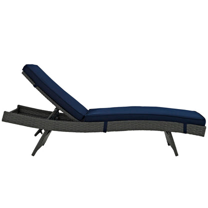Modway Outlet Sojourn Outdoor Patio Sunbrella? Chaise by Modway  Outdoor Furniture Furniture Canvas Navy - EEI-1985-CHC-NAV