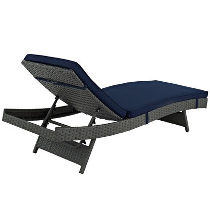Modway Outlet Sojourn Outdoor Patio Sunbrella? Chaise by Modway  Outdoor Furniture Furniture Canvas Navy - EEI-1985-CHC-NAV