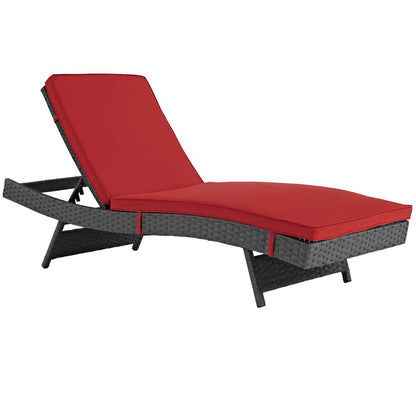 Modway Outlet Sojourn Outdoor Patio Sunbrella? Chaise by Modway  Outdoor Furniture Furniture Canvas Red - EEI-1985-CHC-RED