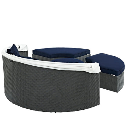 Modway - Sojourn Outdoor Patio Sunbrella? Daybed by Modway  Outdoor Furniture Sofa Sectionals Blue - EEI-1986-CHC-NAV-SET