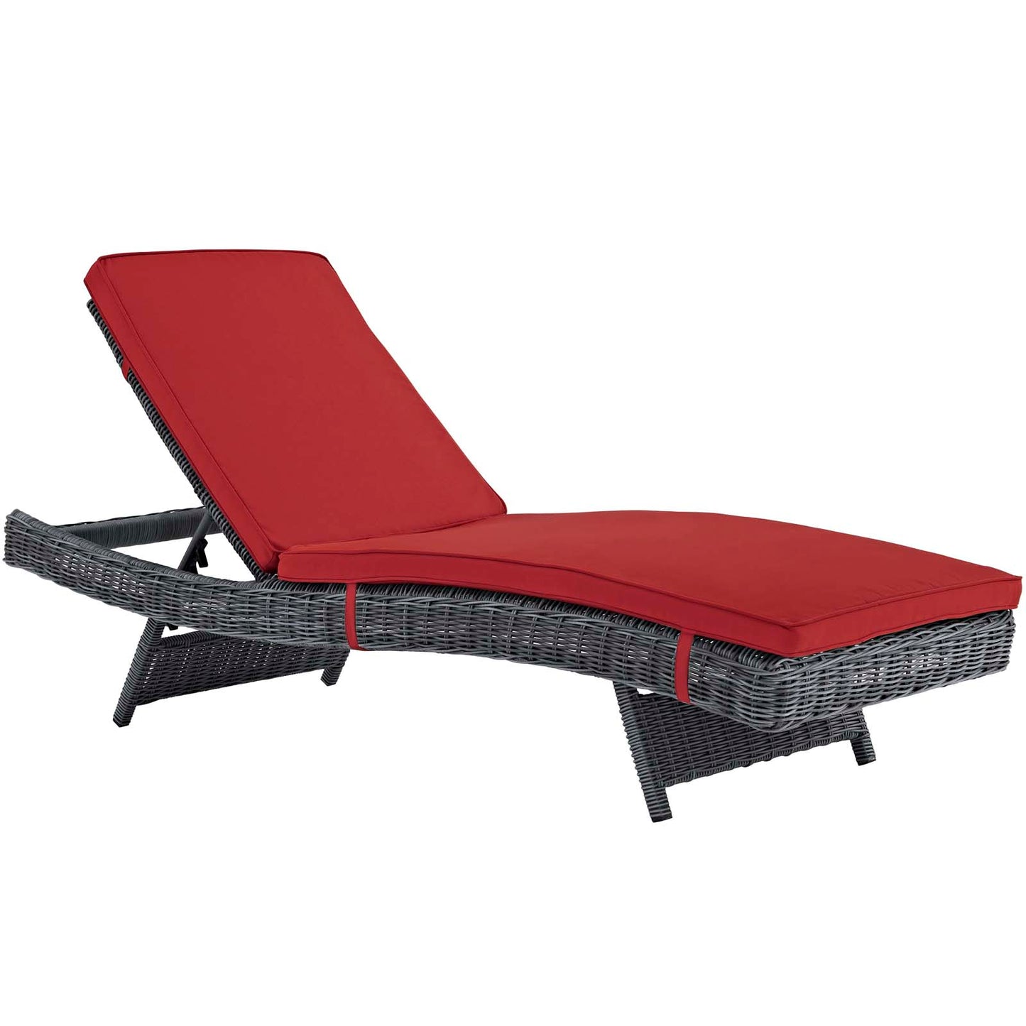 Modway Outlet Summon Outdoor Patio Sunbrella? Chaise by Modway  Outdoor Furniture Furniture Canvas Red - EEI-1996-GRY-RED