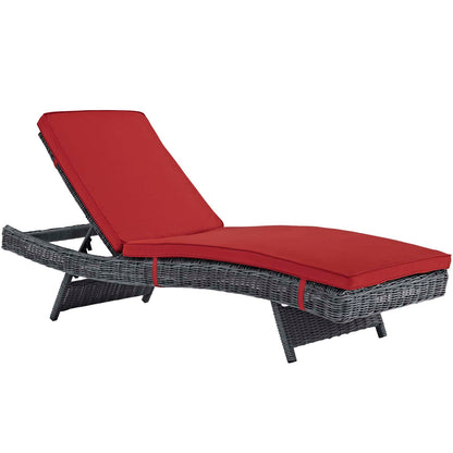 Modway Outlet Summon Outdoor Patio Sunbrella? Chaise by Modway  Outdoor Furniture Furniture Canvas Red - EEI-1996-GRY-RED