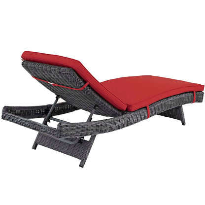 Modway Outlet Summon Outdoor Patio Sunbrella? Chaise by Modway  Outdoor Furniture Furniture Canvas Red - EEI-1996-GRY-RED