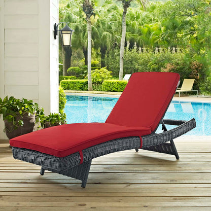 Modway Outlet Summon Outdoor Patio Sunbrella? Chaise by Modway  Outdoor Furniture Furniture Canvas Red - EEI-1996-GRY-RED