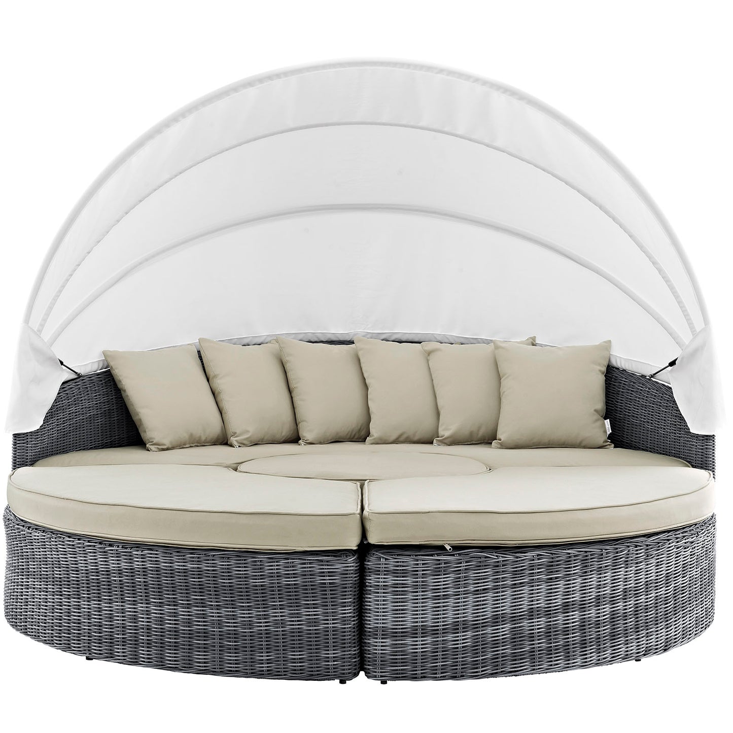Modway Outlet Summon Canopy Outdoor Patio Sunbrella? Daybed by Modway  Outdoor Furniture Furniture Antique Canvas Beige - EEI-1997-GRY-BEI-SET
