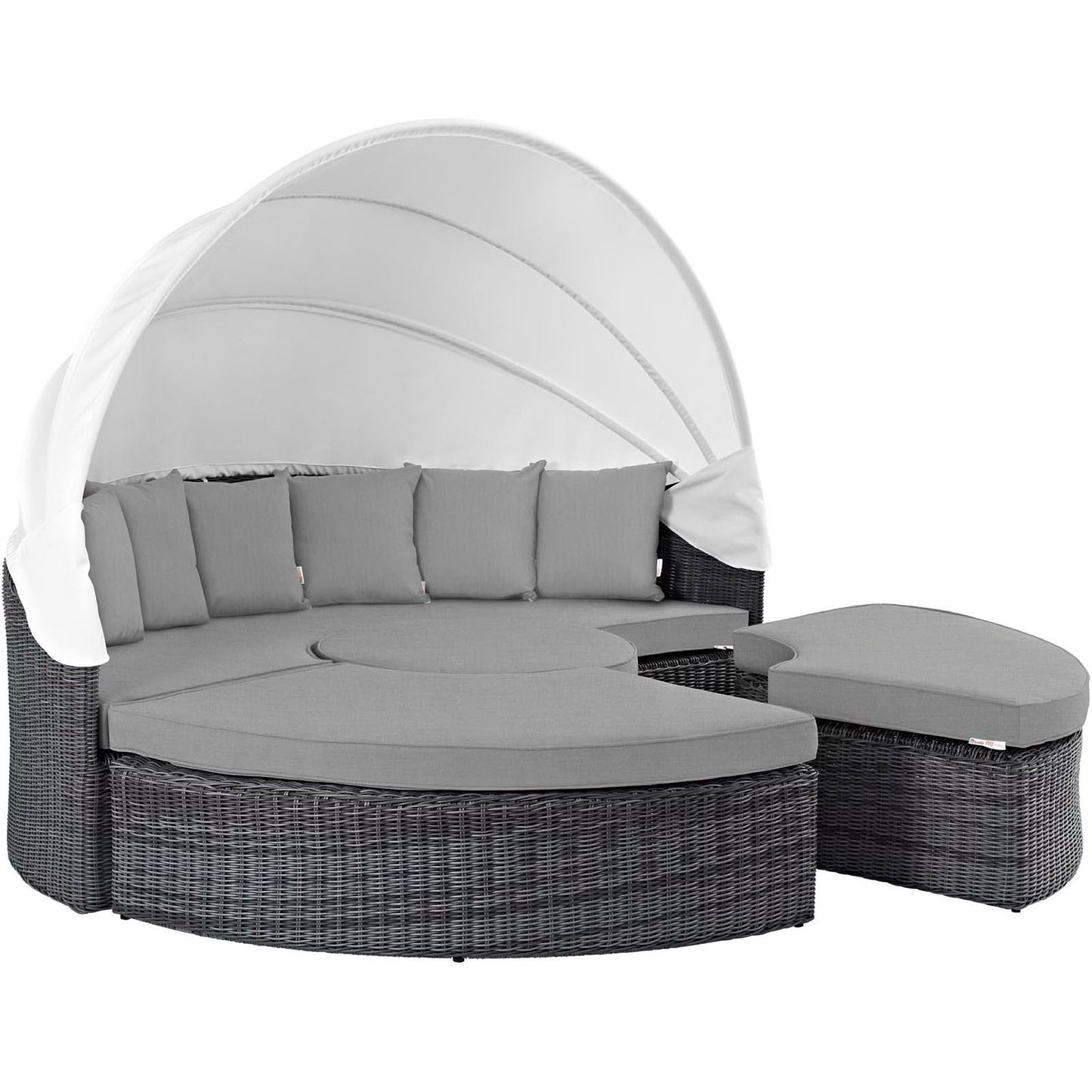 Modway Outlet Summon Canopy Outdoor Patio Sunbrella? Daybed by Modway  Outdoor Furniture Furniture Canvas Gray - EEI-1997-GRY-GRY