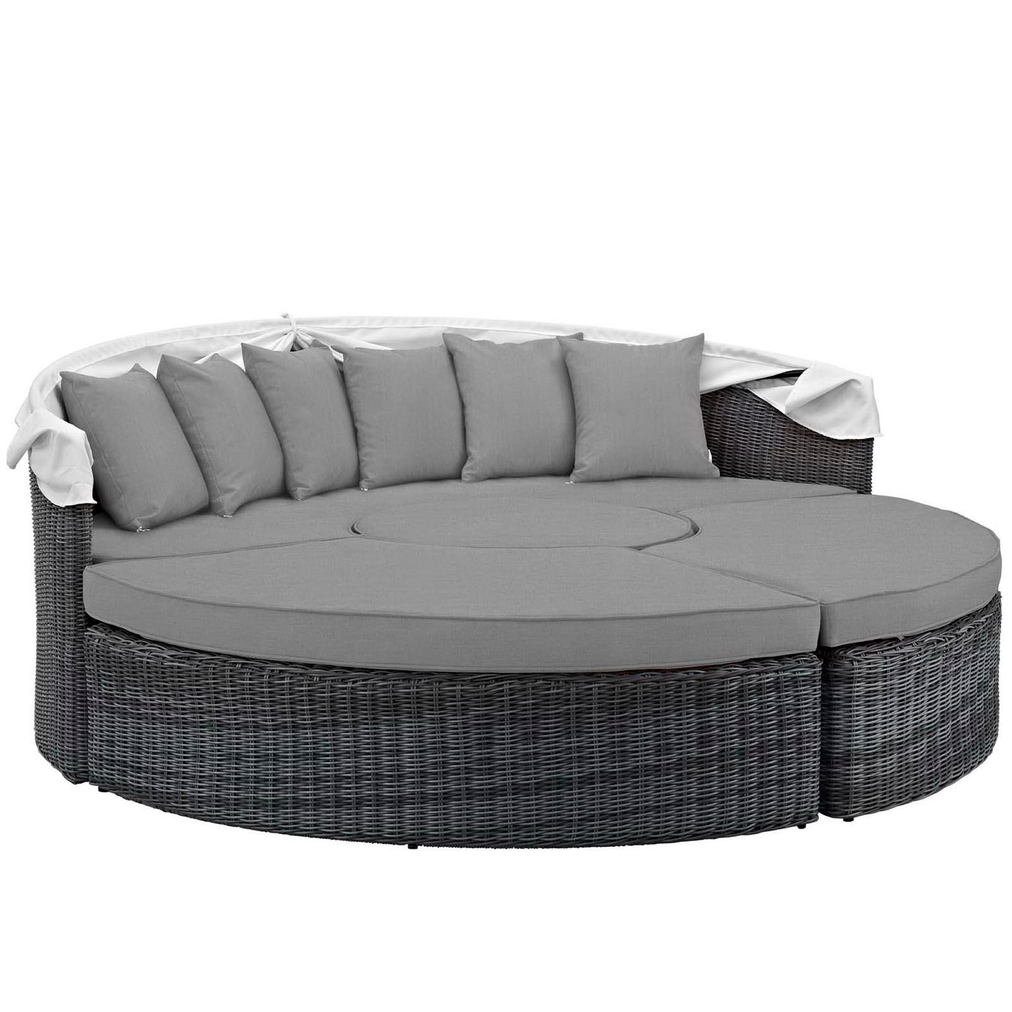 Modway Outlet Summon Canopy Outdoor Patio Sunbrella? Daybed by Modway  Outdoor Furniture Furniture Canvas Gray - EEI-1997-GRY-GRY