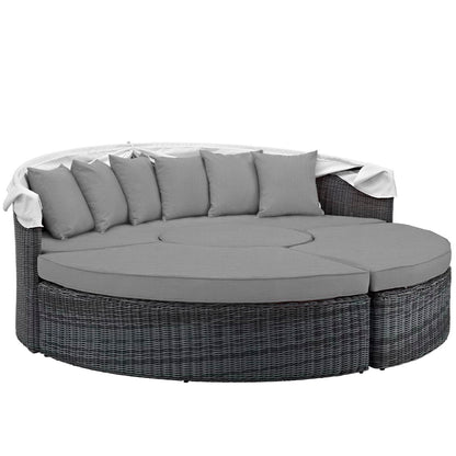 Modway Outlet Summon Canopy Outdoor Patio Sunbrella? Daybed by Modway  Outdoor Furniture Furniture Canvas Gray - EEI-1997-GRY-GRY
