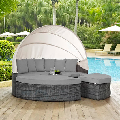 Modway Outlet Summon Canopy Outdoor Patio Sunbrella? Daybed by Modway  Outdoor Furniture Furniture Canvas Gray - EEI-1997-GRY-GRY