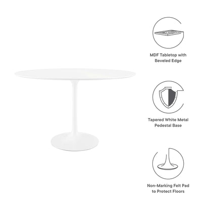 Modway - Lippa 48" Oval Wood Dining Table by Modway  Bar and Dining Bar and Dining Tables White - EEI-2017-WHI