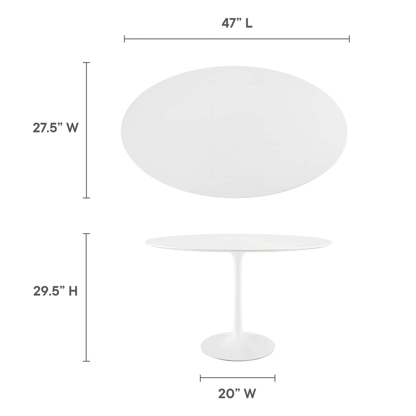 Modway - Lippa 48" Oval Wood Dining Table by Modway  Bar and Dining Bar and Dining Tables White - EEI-2017-WHI