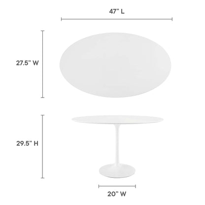 Modway - Lippa 48" Oval Wood Dining Table by Modway  Bar and Dining Bar and Dining Tables White - EEI-2017-WHI