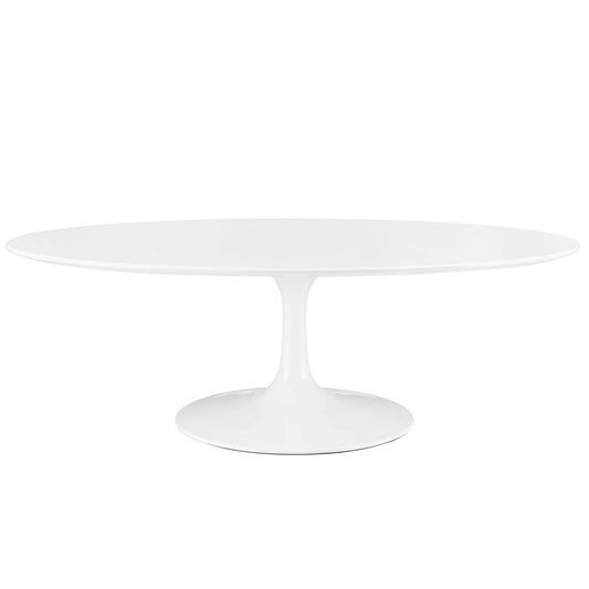 Modway - Lippa 48" Oval-Shaped Wood Coffee Table by Modway  Living Room Tables White - EEI-2018-WHI