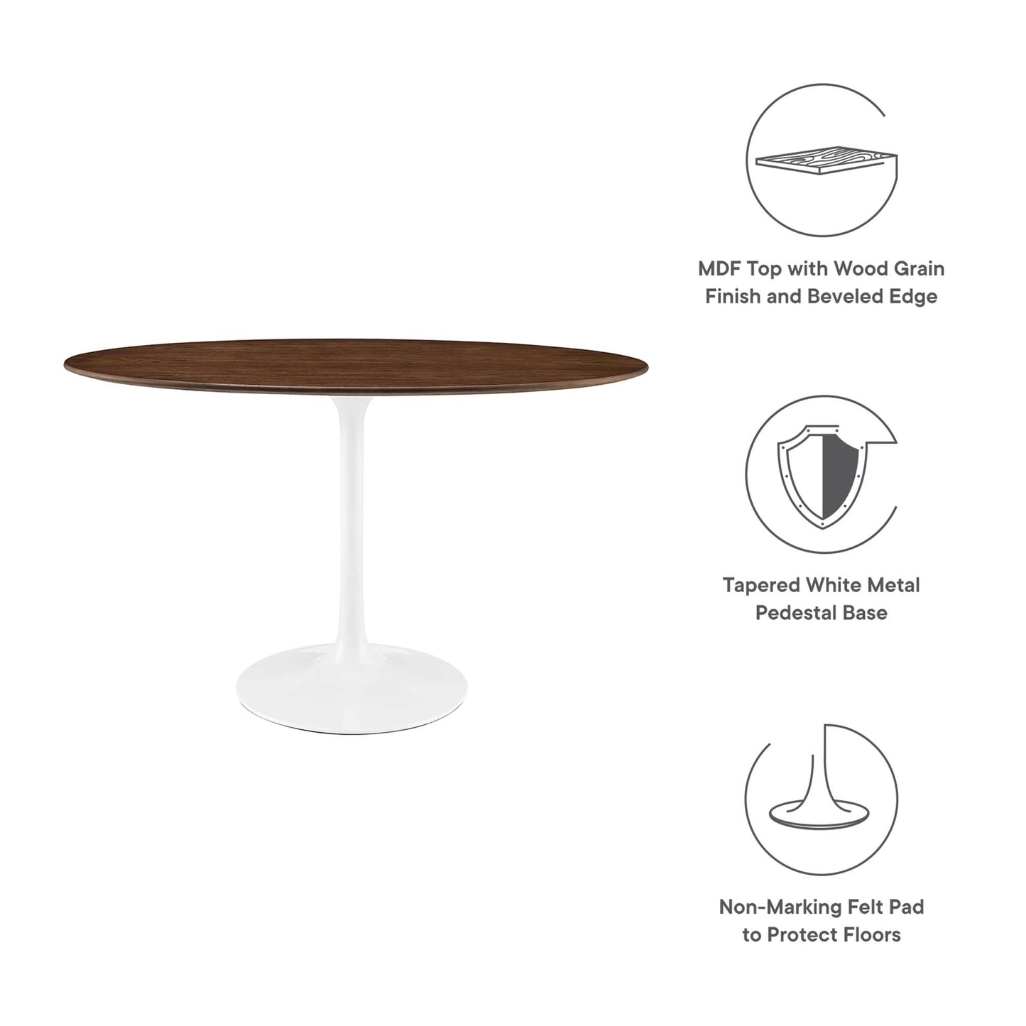 Modway - Lippa 48" Oval Wood Dining Table by Modway  Bar and Dining Bar and Dining Tables Brown - EEI-2019-WAL