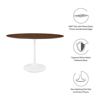 Modway - Lippa 48" Oval Wood Dining Table by Modway  Bar and Dining Bar and Dining Tables Brown - EEI-2019-WAL