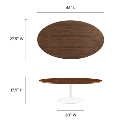 Modway - Lippa 48" Oval Wood Coffee Table by Modway  Living Room Tables Brown - EEI-2020-WAL