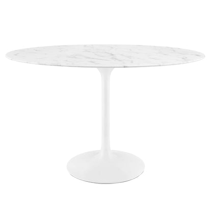 Modway - Lippa 48" Oval Faux Marble Dining Table by Modway  Bar and Dining Bar and Dining Tables White - EEI-2021-WHI
