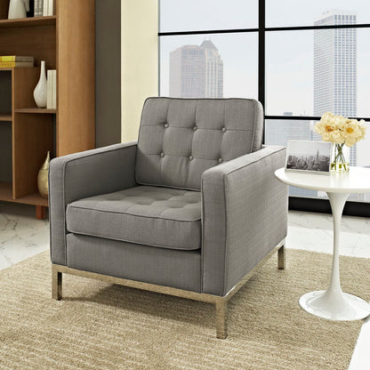 Modway Outlet Loft Upholstered Fabric Armchair by Modway  Living Room Furniture Granite - EEI-2050-GRA