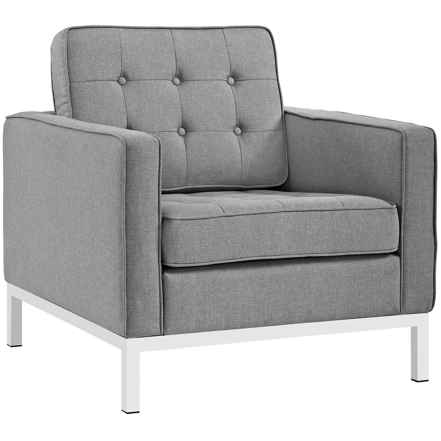 Modway Outlet Loft Upholstered Fabric Armchair by Modway  Living Room Furniture Light Gray - EEI-2050-LGR