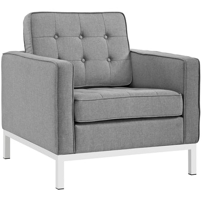 Modway Outlet Loft Upholstered Fabric Armchair by Modway  Living Room Furniture Light Gray - EEI-2050-LGR