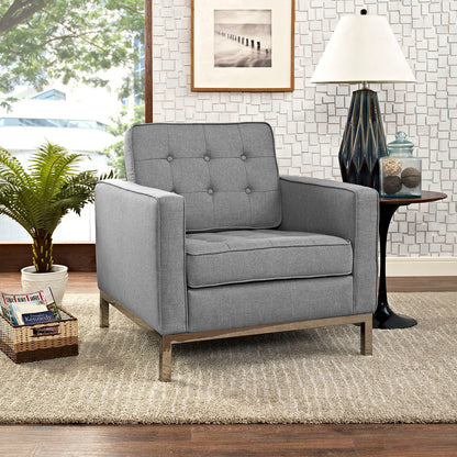 Modway Outlet Loft Upholstered Fabric Armchair by Modway  Living Room Furniture Light Gray - EEI-2050-LGR