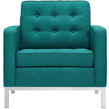 Modway Outlet Loft Upholstered Fabric Armchair by Modway  Living Room Furniture Teal - EEI-2050-TEA