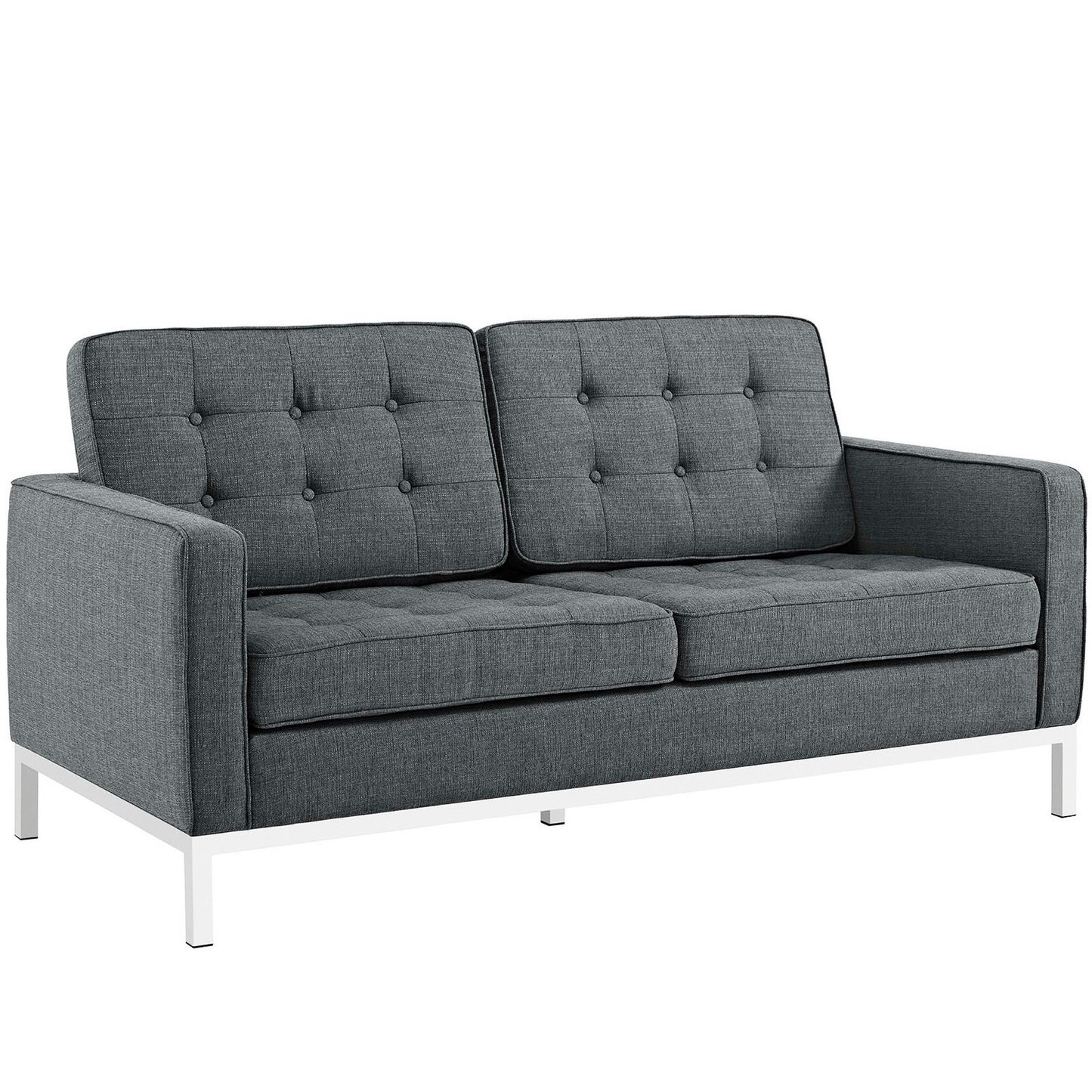 Modway Outlet Loft Upholstered Fabric Loveseat by Modway  Living Room Furniture Gray - EEI-2051-DOR