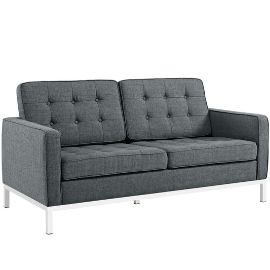 Modway Outlet Loft Upholstered Fabric Loveseat by Modway  Living Room Furniture Gray - EEI-2051-DOR