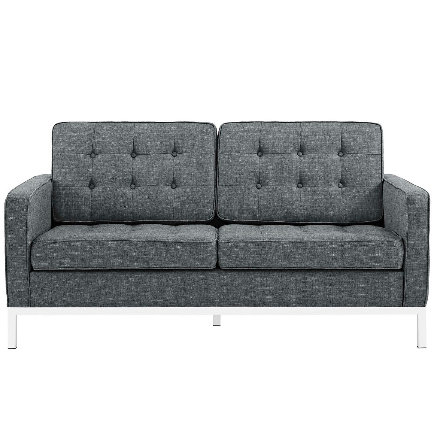 Modway Outlet Loft Upholstered Fabric Loveseat by Modway  Living Room Furniture Gray - EEI-2051-DOR