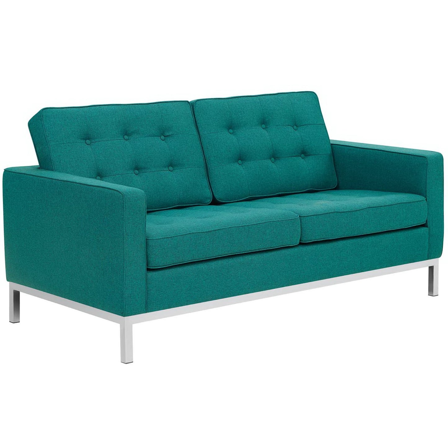 Modway Outlet Loft Upholstered Fabric Loveseat by Modway  Living Room Furniture Teal - EEI-2051-TEA