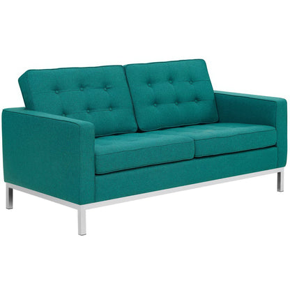 Modway Outlet Loft Upholstered Fabric Loveseat by Modway  Living Room Furniture Teal - EEI-2051-TEA