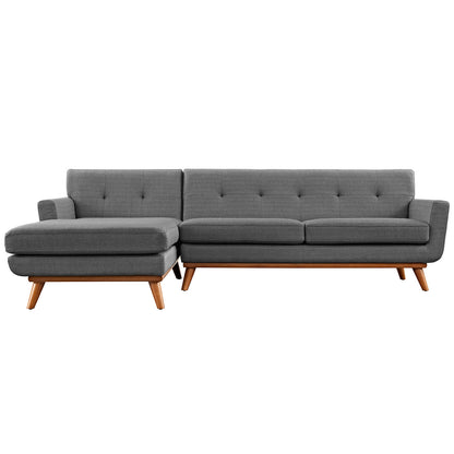 Modway Outlet Engage Left-Facing Upholstered Fabric Sectional Sofa by Modway  Living Room Furniture Gray - EEI-2068-DOR-SET