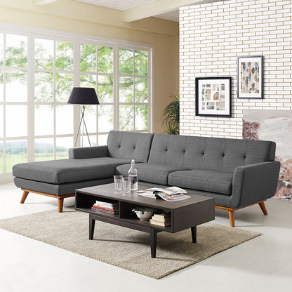 Modway Outlet Engage Left-Facing Upholstered Fabric Sectional Sofa by Modway  Living Room Furniture Gray - EEI-2068-DOR-SET