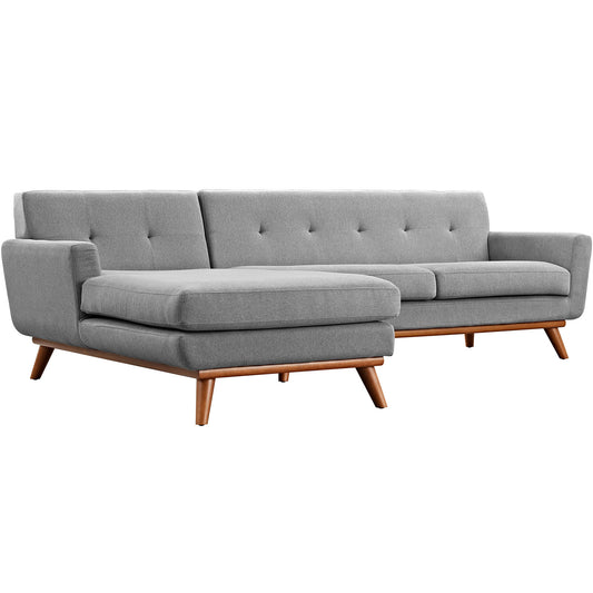 Modway Outlet Engage Left-Facing Upholstered Fabric Sectional Sofa by Modway  Living Room Furniture Expectation Gray - EEI-2068-GRY-SET