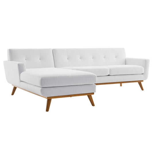 Modway Outlet Engage Left-Facing Upholstered Fabric Sectional Sofa by Modway  Living Room Furniture White - EEI-2068-WHI-SET
