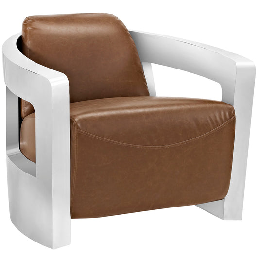 Modway Outlet Trip Leather Lounge Chair by Modway  Living Room Furniture Brown - EEI-2070-BRN