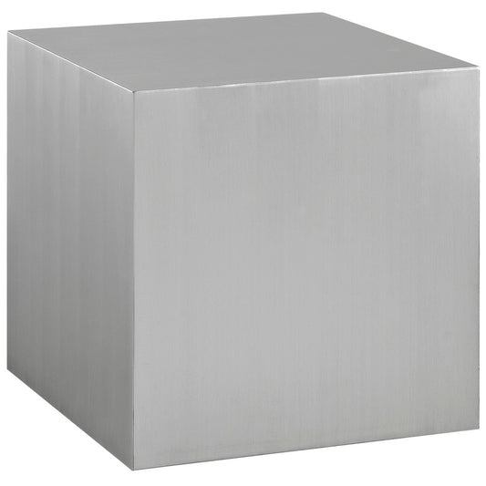 Modway Outlet Cast Stainless Steel Side Table by Modway  Living Room Furniture Silver - EEI-2097-SLV