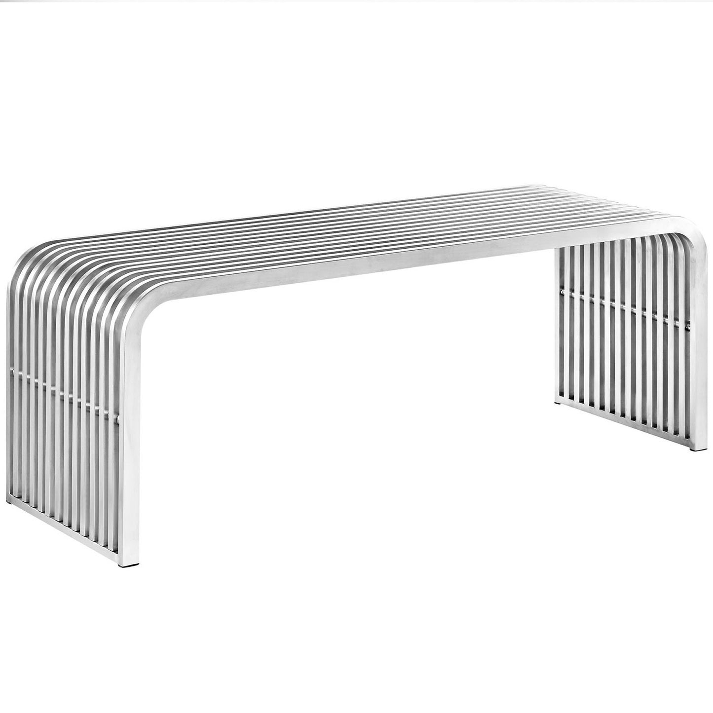 Modway - Pipe 47" Stainless Steel Bench by Modway  Living Room Benches and Stools Silver - EEI-2102-SLV