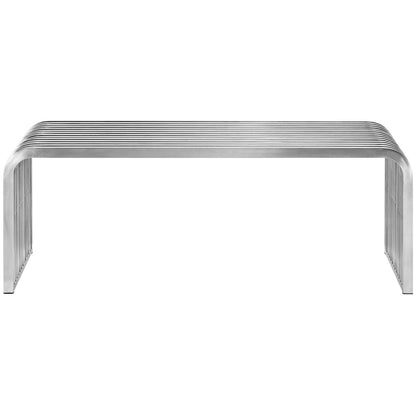 Modway - Pipe 47" Stainless Steel Bench by Modway  Living Room Benches and Stools Silver - EEI-2102-SLV