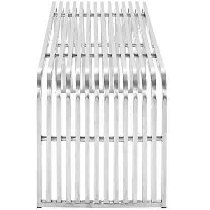 Modway - Pipe 60" Stainless Steel Bench by Modway  Living Room Benches and Stools Silver - EEI-2103-SLV